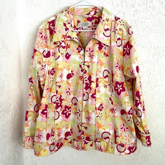 CJ Banks Jackets & Blazers - CJ Banks Floral Zip Up Jacket